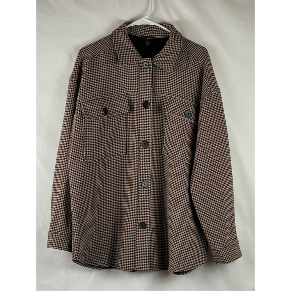 Current Air Black Tan Shirt Jacket Shacket NWOT Size L Coastal Grandma - Picture 2 of 11